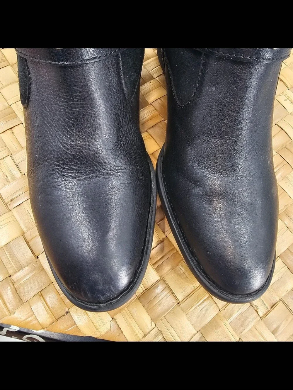 Born Black Tall Leather Boots Size 8